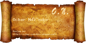 Ocker Nándor névjegykártya
